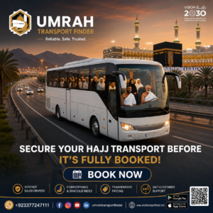 Umrah Transport Finder luxury bus service for Hajj and Umrah pilgrims in Makkah