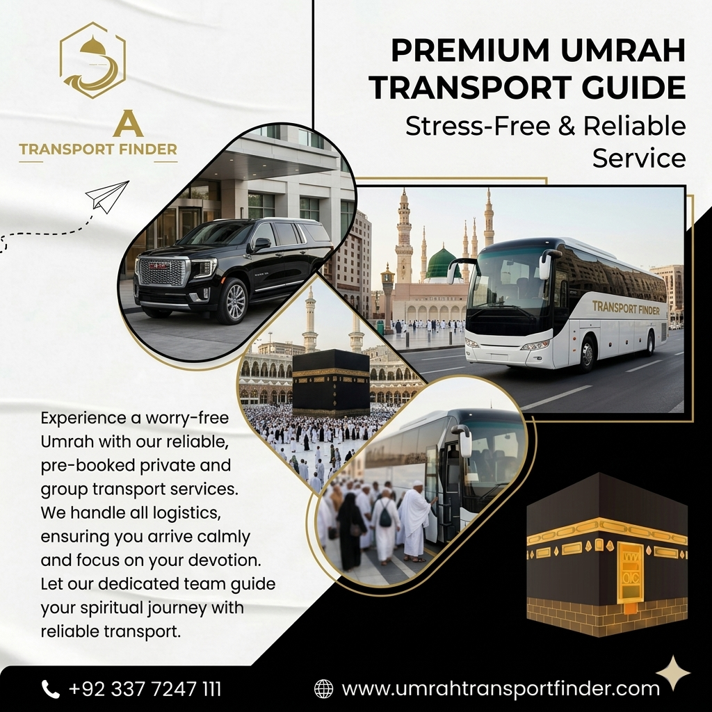 Umrah Transport Services: Best Rides in Makkah & Madinah Umrah transport services with luxury buses and private vehicles for safe travel between Makkah and Madinah.