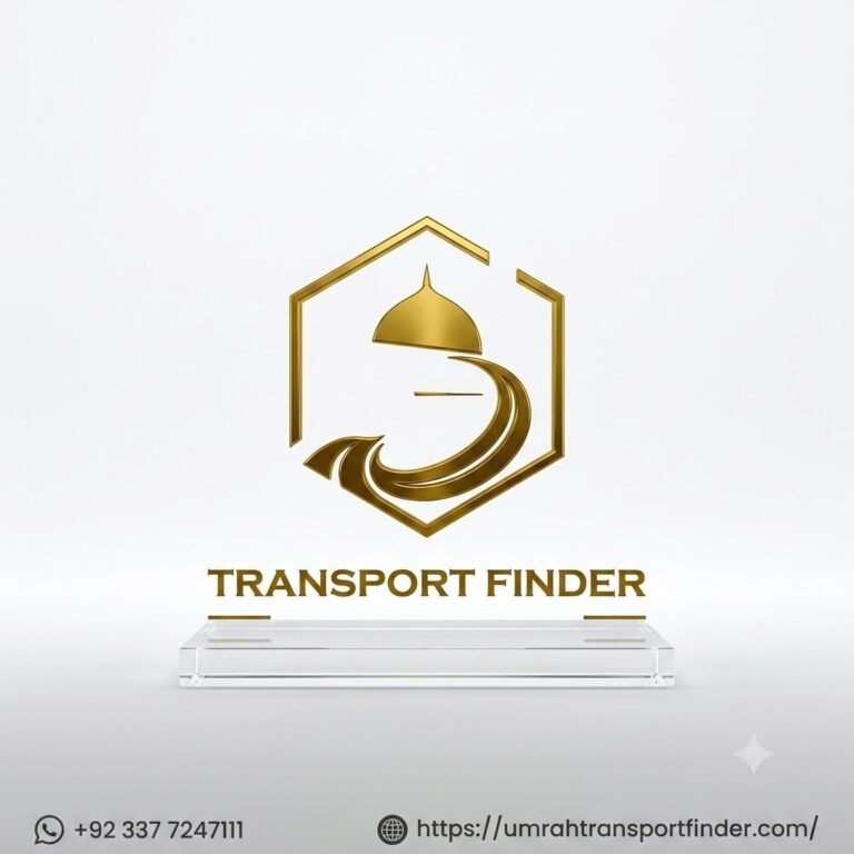 Umrah Transport Finder logo for Uber vs. private taxi in Saudi Arabia choices
